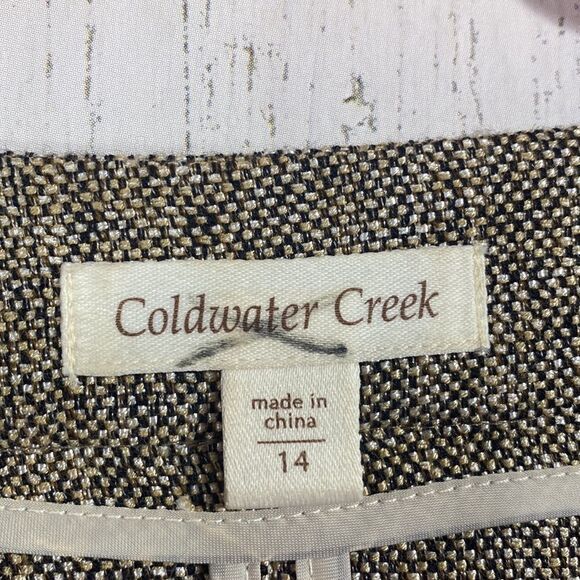 Coldwater Creek Metallic Tweed Embellished Jacket Classic Chic Office Timeless - Picture 5 of 16